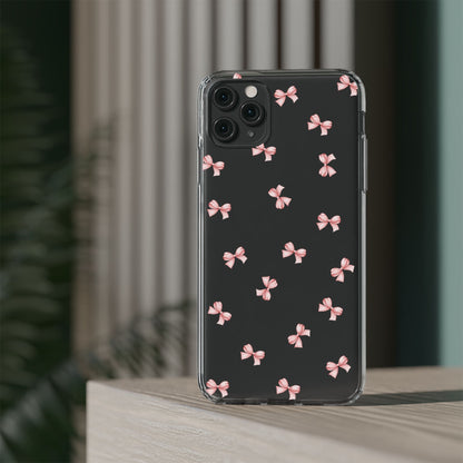 Pink Bow Dreams Clear Phone Case