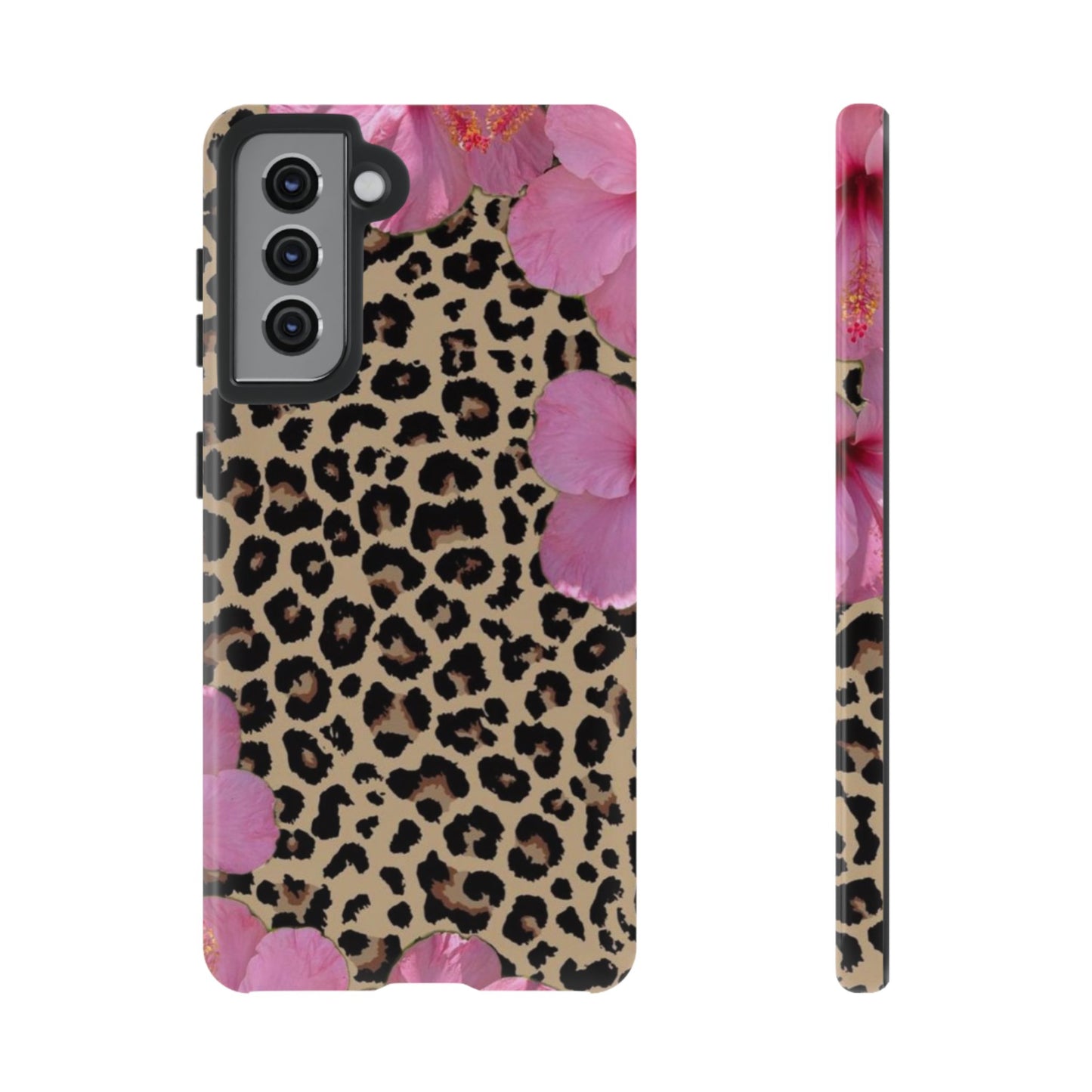Leopard Bloom Pink Floral Phone Case – Trendy Animal Print Case for iPhone & Samsung