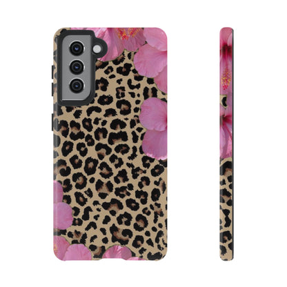 Leopard Bloom Pink Floral Phone Case – Trendy Animal Print Case for iPhone & Samsung