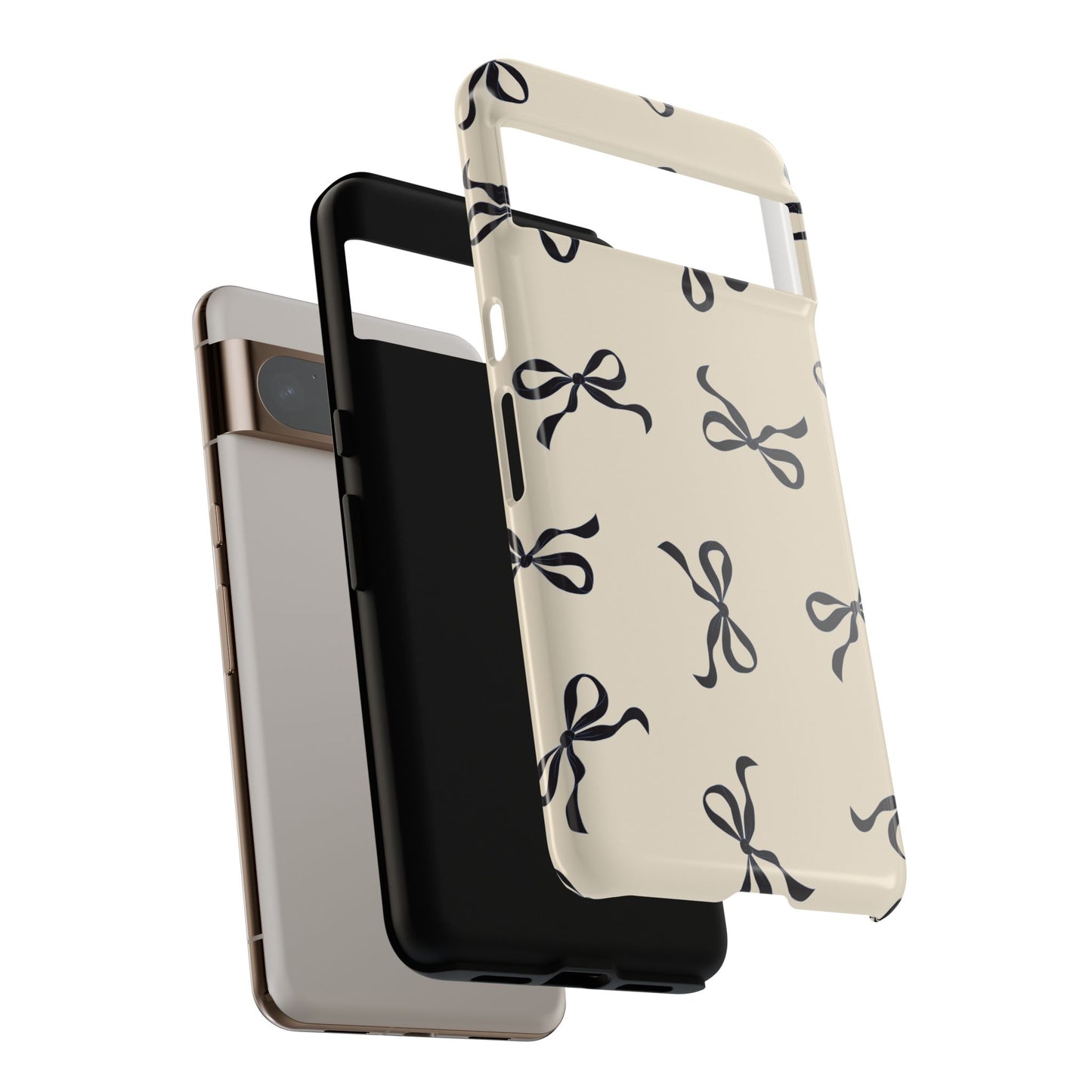 Beige and Black Bow Phone Case - JGUS