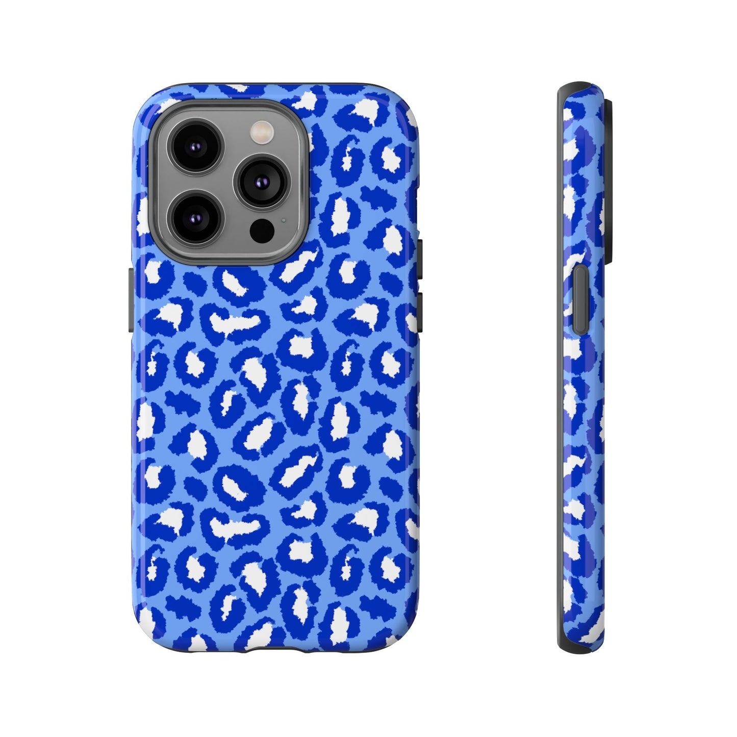 Leopard Vibes - Blue Edition Phone Case for iPhone & Samsung - Stylish & Durable Animal Print Case - JGUS