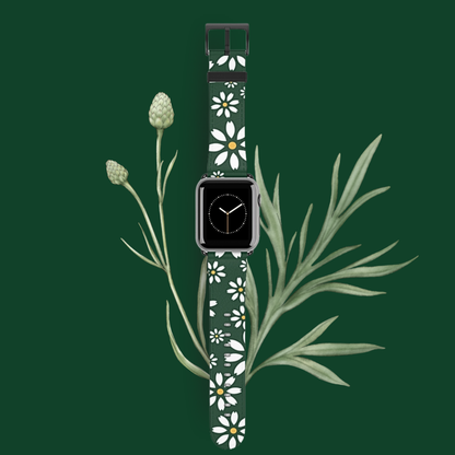 Green Daisy Bloom Apple Watch Band