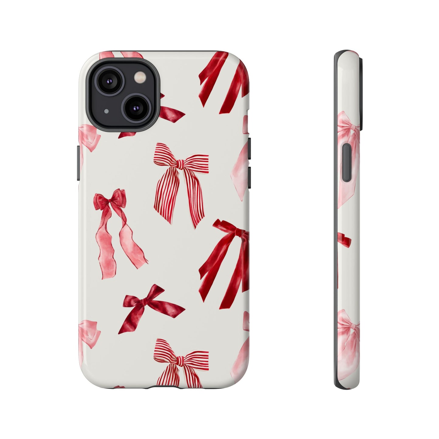 Burgundy Chic Bow Design Phone Case - JGUS