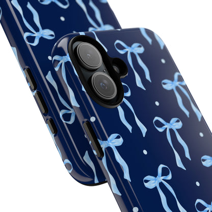 Bows & Blues Phone Case – Aesthetic Ribbon Print | Fits iPhone & Samsung - JGUS