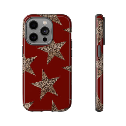 Leopard Star Luxe - Burgundy Edition | Aesthetic Coquette Phone Case for iPhone & Galaxy - JGUS