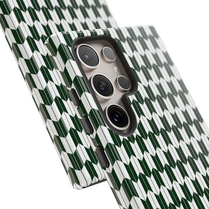 Green Harmony Geometric Phone Case – Durable, Slim, and MagSafe Compatible - JGUS