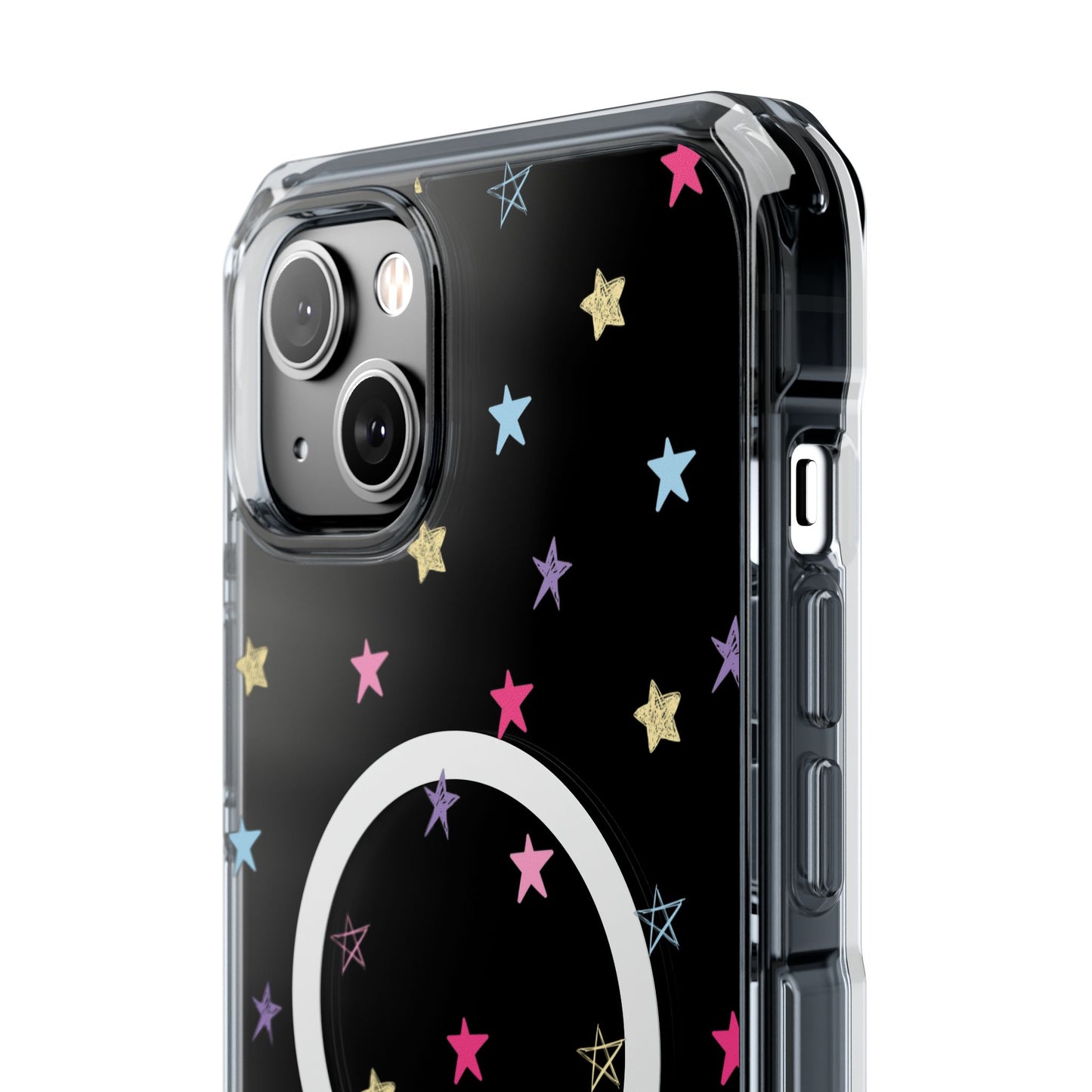 Star Pattern Clear Mag Safe Case, Magnetic Clear Impact Case