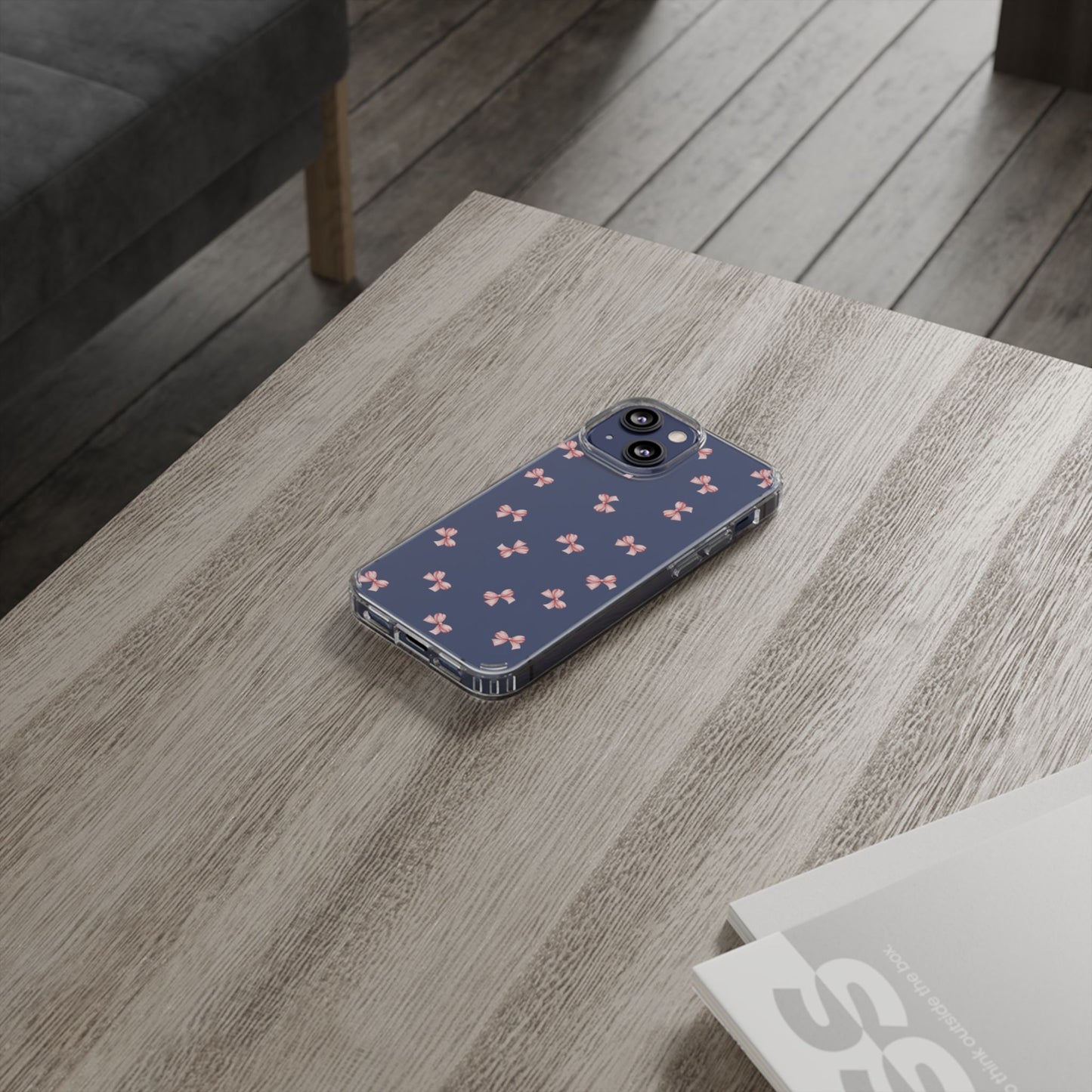 Pink Bow Dreams Clear Phone Case