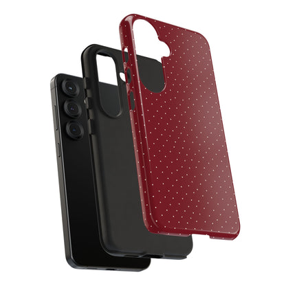 Burgundy  & White Dots Case - JGUS