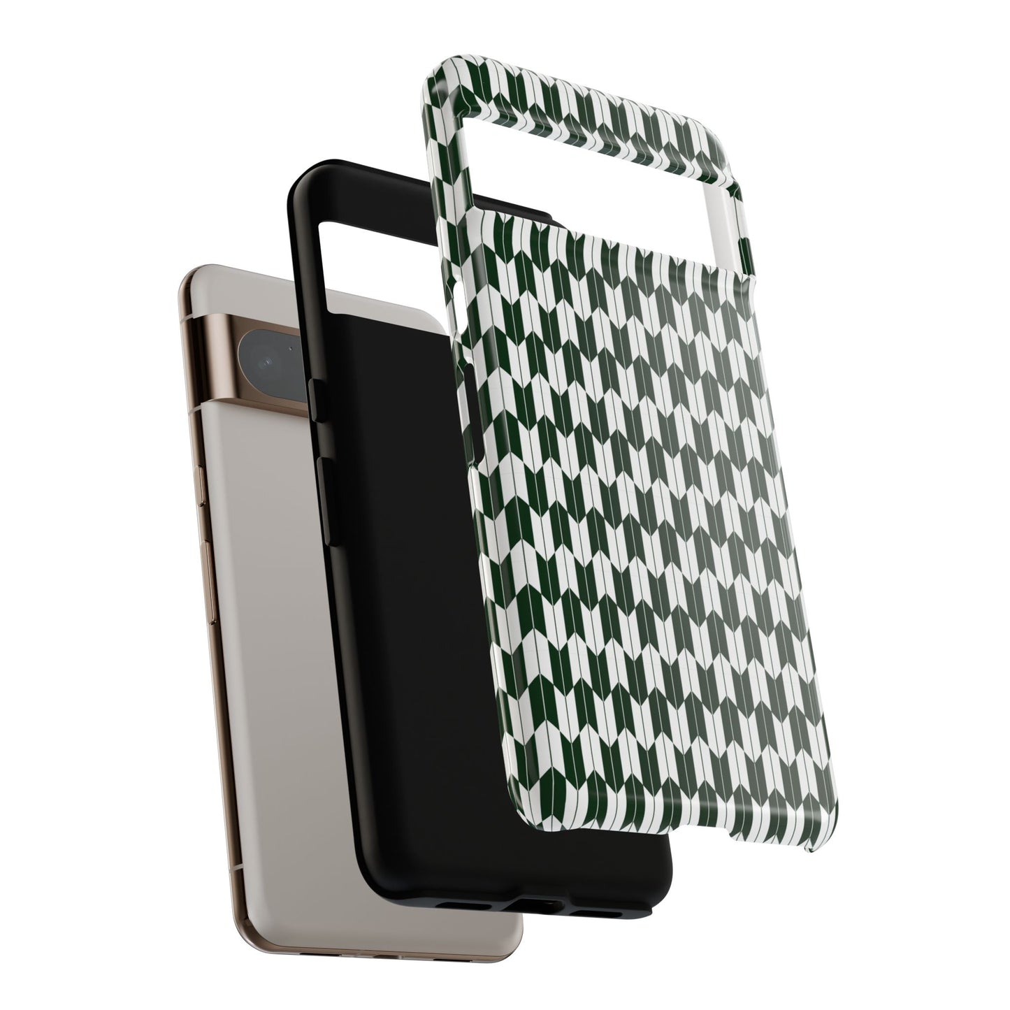 Green Harmony Geometric Phone Case – Durable, Slim, and MagSafe Compatible - JGUS