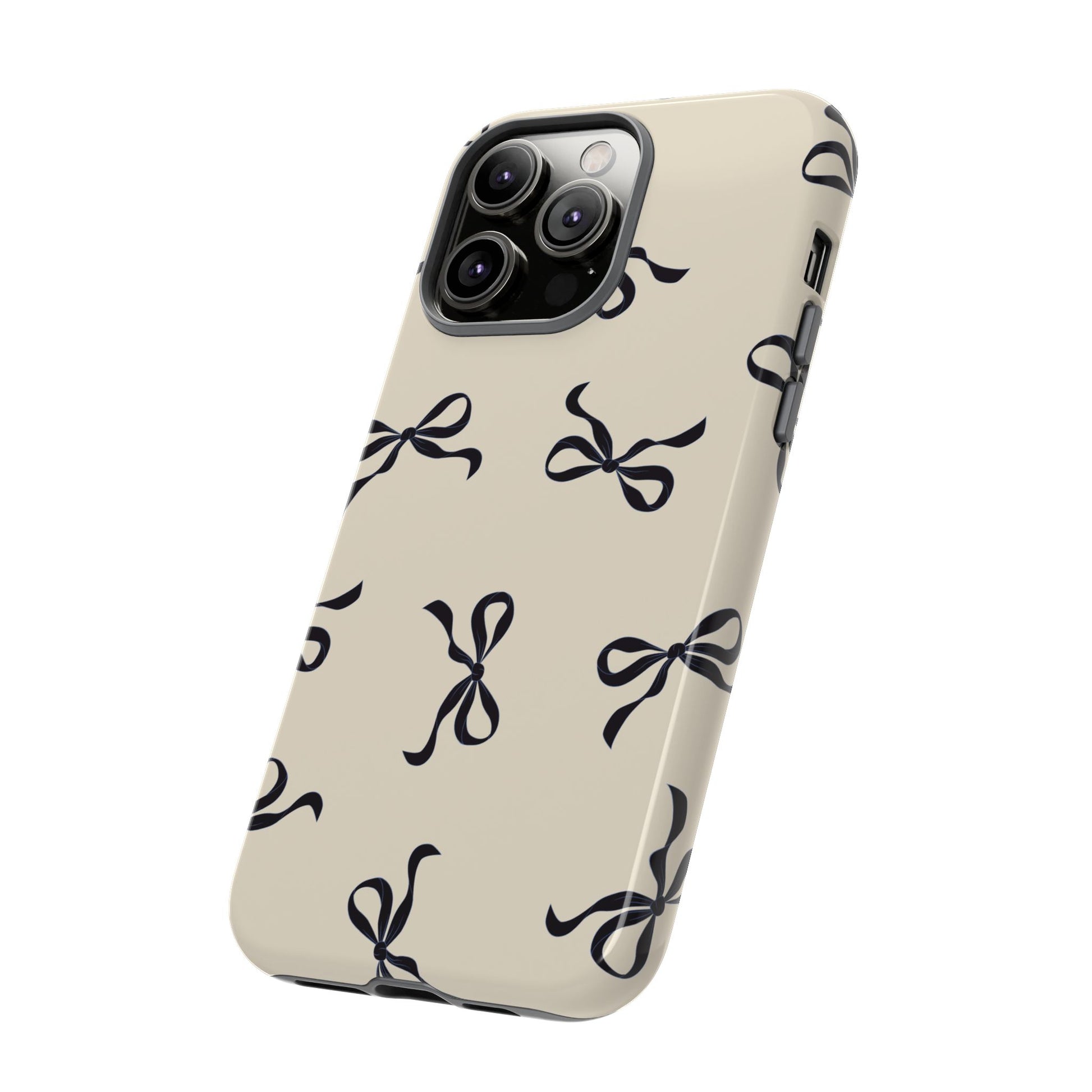 Beige and Black Bow Phone Case - JGUS