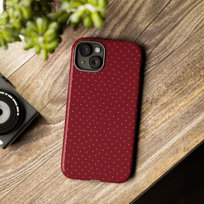 Burgundy  & White Dots Case - JGUS