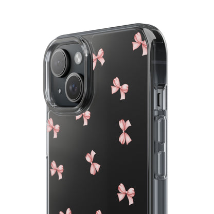 Pink Bow Dreams Clear Phone Case