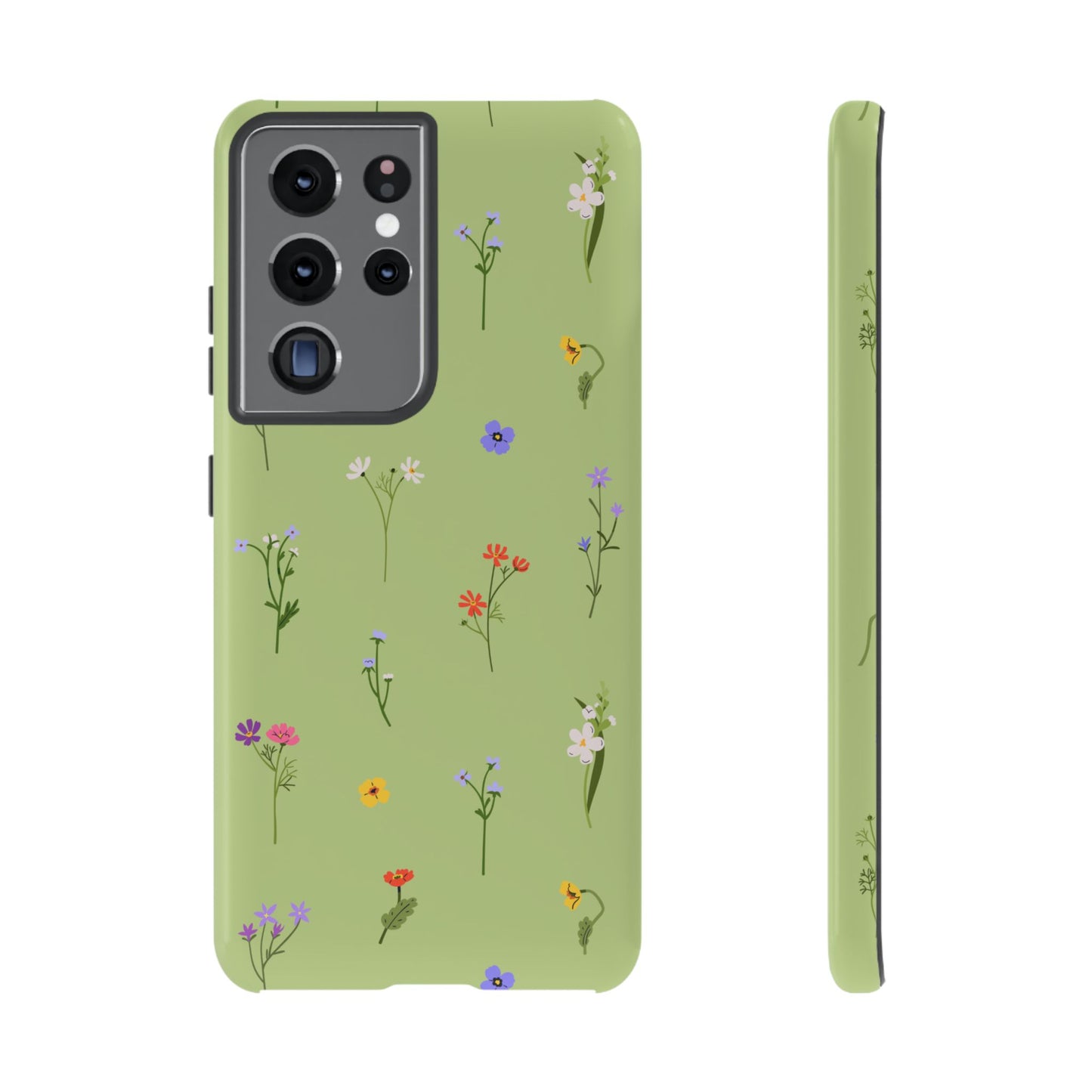 Pastel Green Wildflower Phone Case – Cute Floral Pattern for iPhone & Samsung