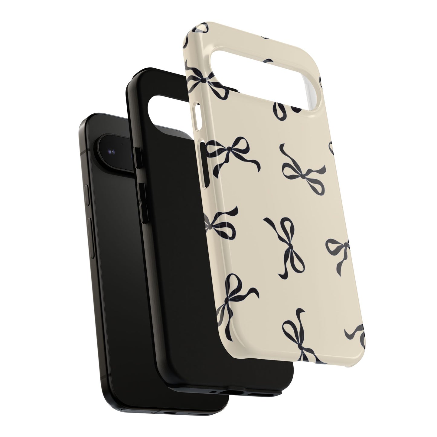 Beige and Black Bow Phone Case - JGUS