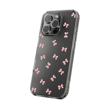 Pink Bow Dreams Clear Phone Case