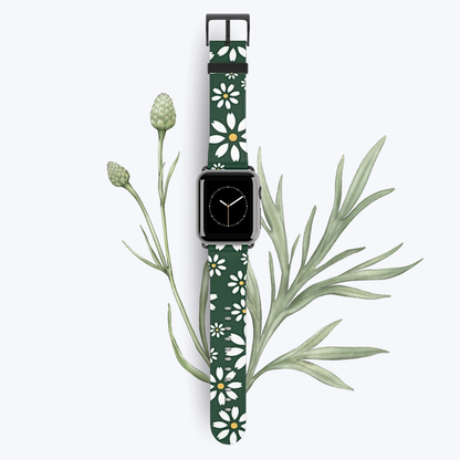 Green Daisy Bloom Apple Watch Band