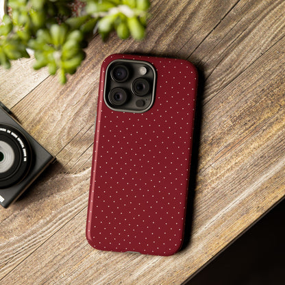 Burgundy  & White Dots Case - JGUS