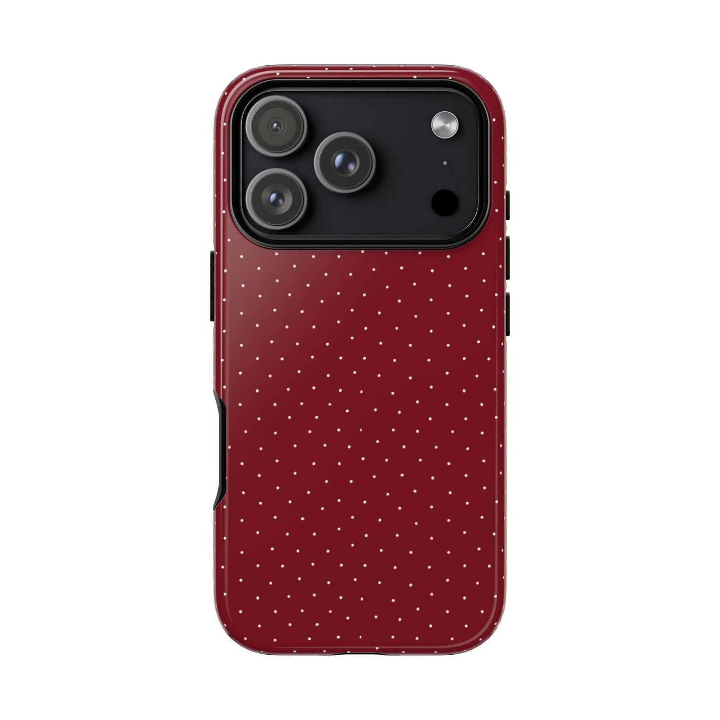 Burgundy  & White Dots Case - JGUS