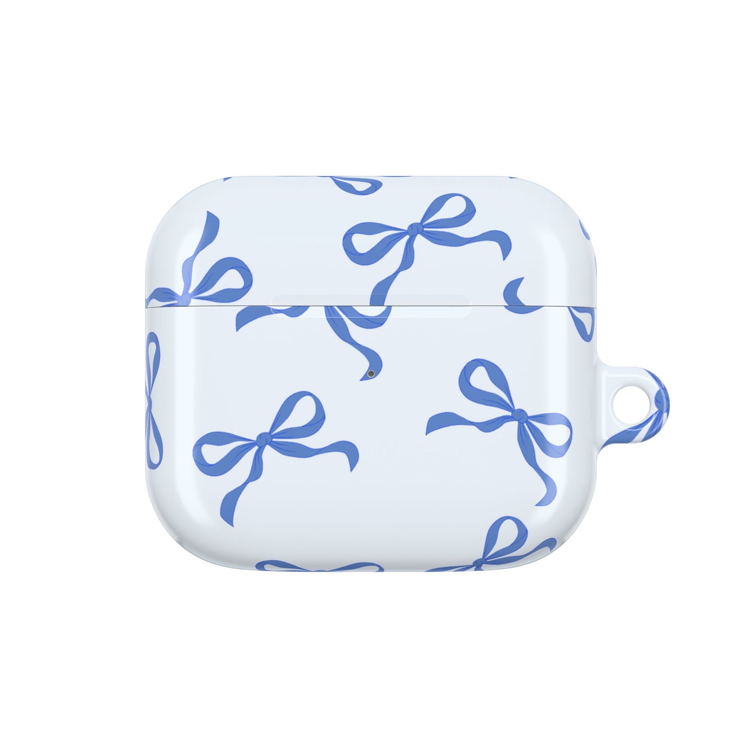 Vintage Blue Bow Art Shockproof & Scratch-Resistant AirPods Case – Wireless Charging Compatible