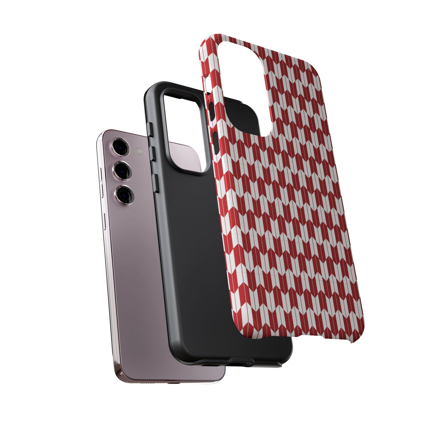 Red Geometric Phone Case for iPhone Samsung Pixel – Bold Pattern Aesthetic Modern Design - JGUS