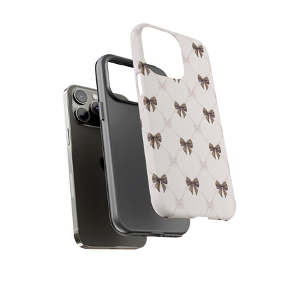 Chic Bow Pattern Phone Case | Elegant Clear Protective Case | Stylish iPhone & Samsung Cover - JGUS