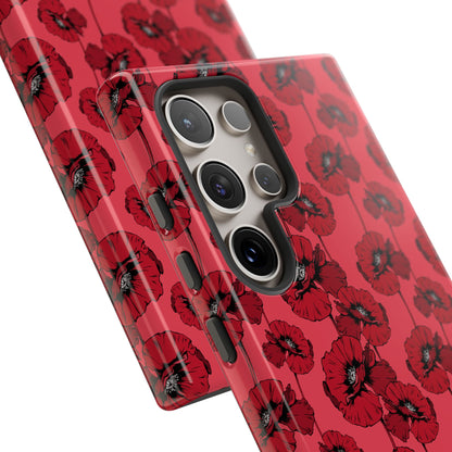 Red Poppy Phone Case for iPhone, Samsung & Google Pixel – Bold Floral Statement Aesthetic - JGUS