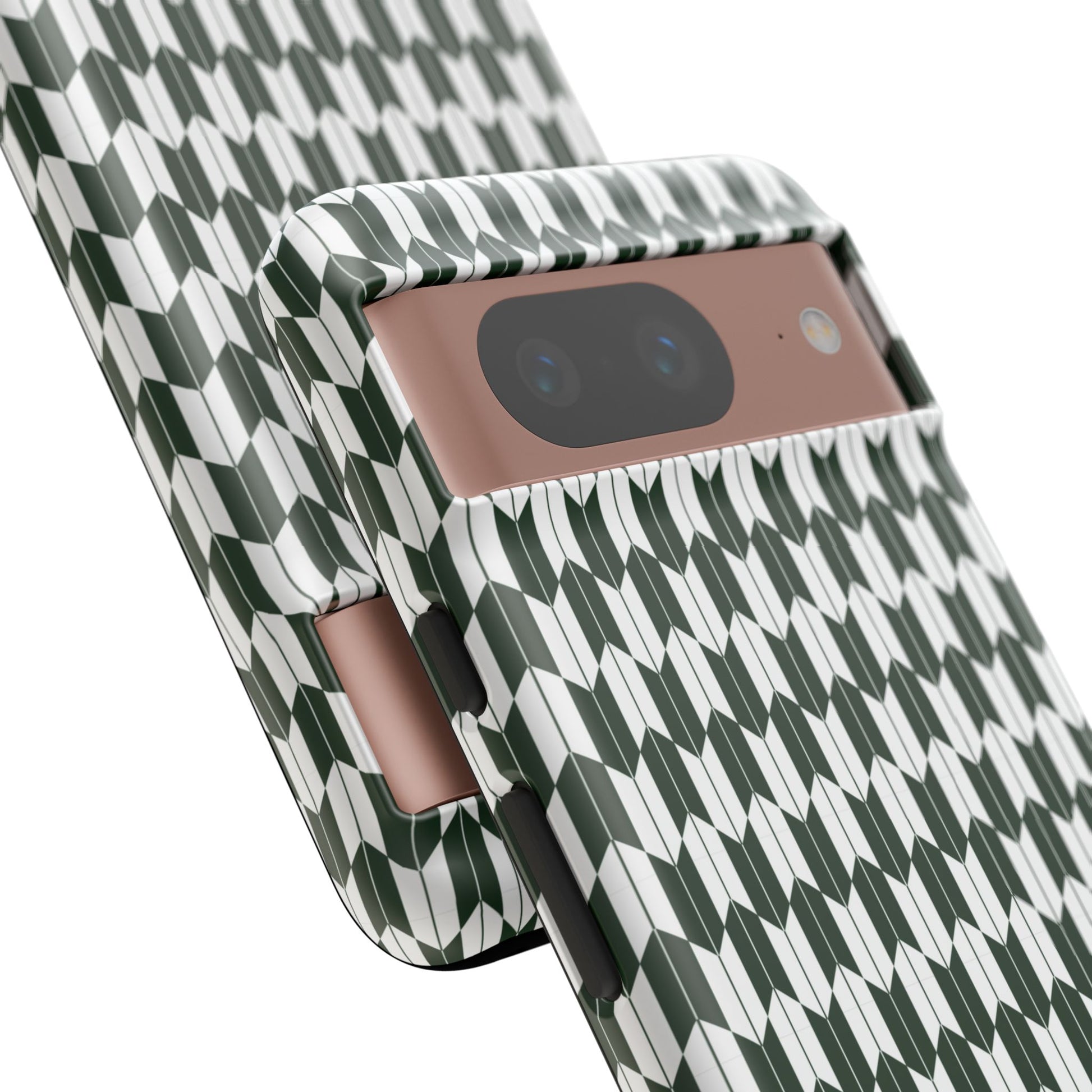 Green Harmony Geometric Phone Case – Durable, Slim, and MagSafe Compatible - JGUS