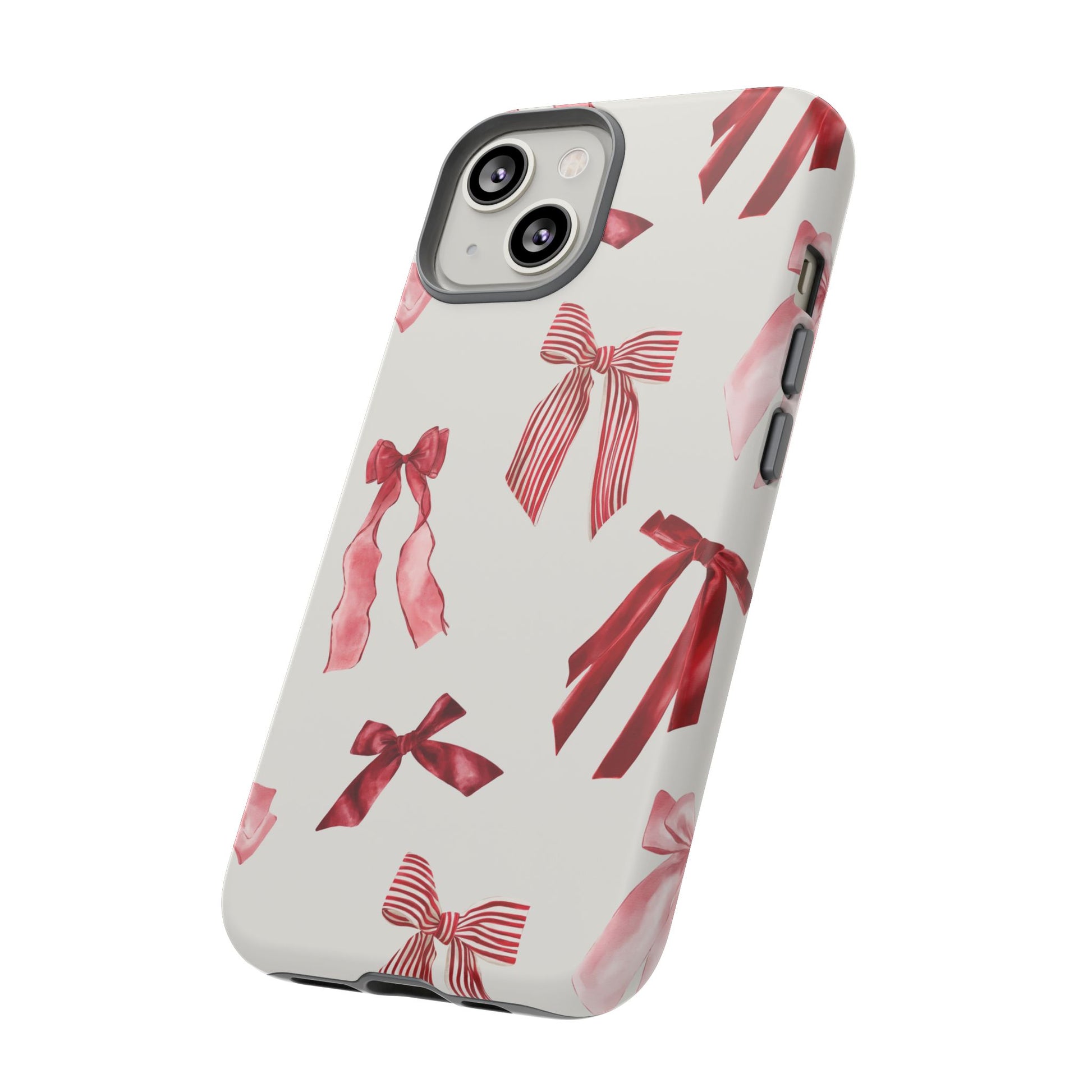 Burgundy Chic Bow Design Phone Case - JGUS