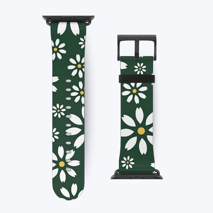 Green Daisy Bloom Apple Watch Band