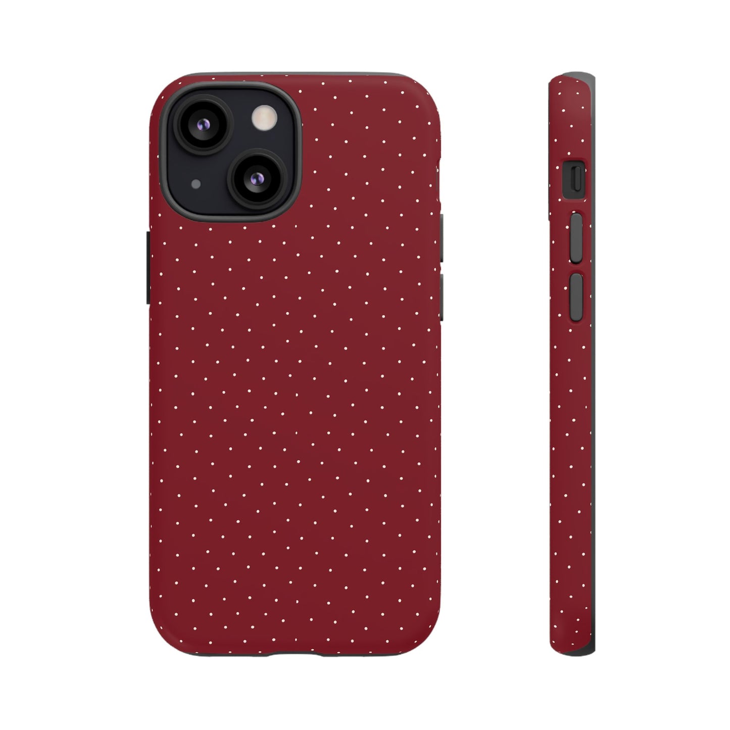 Burgundy  & White Dots Case - JGUS