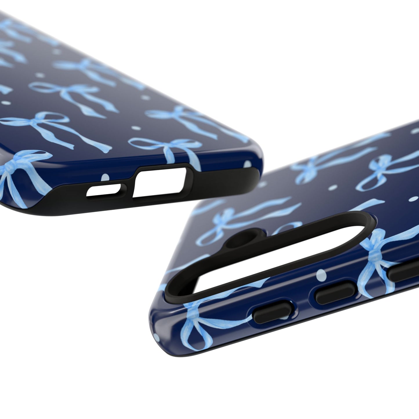 Bows & Blues Phone Case – Aesthetic Ribbon Print | Fits iPhone & Samsung - JGUS