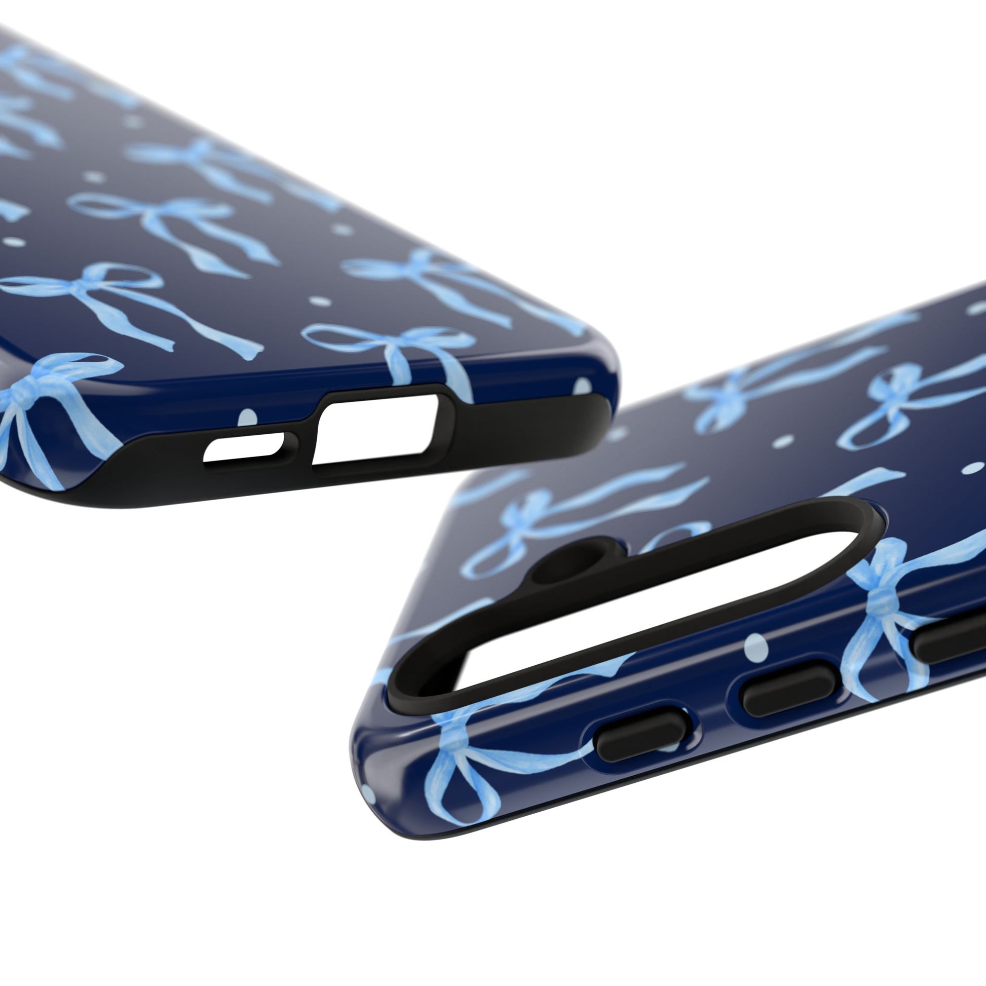 Bows & Blues Phone Case – Aesthetic Ribbon Print | Fits iPhone & Samsung - JGUS