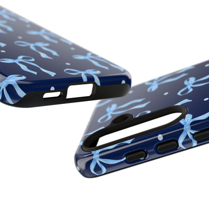 Bows & Blues Phone Case – Aesthetic Ribbon Print | Fits iPhone & Samsung - JGUS