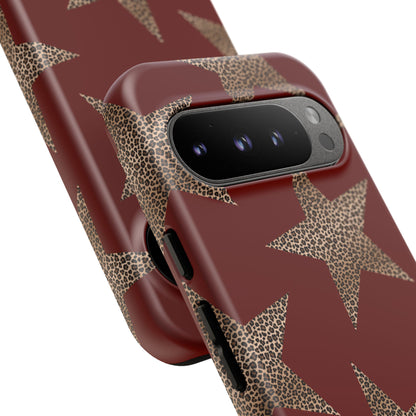 Leopard Star Luxe - Burgundy Edition | Aesthetic Coquette Phone Case for iPhone & Galaxy - JGUS