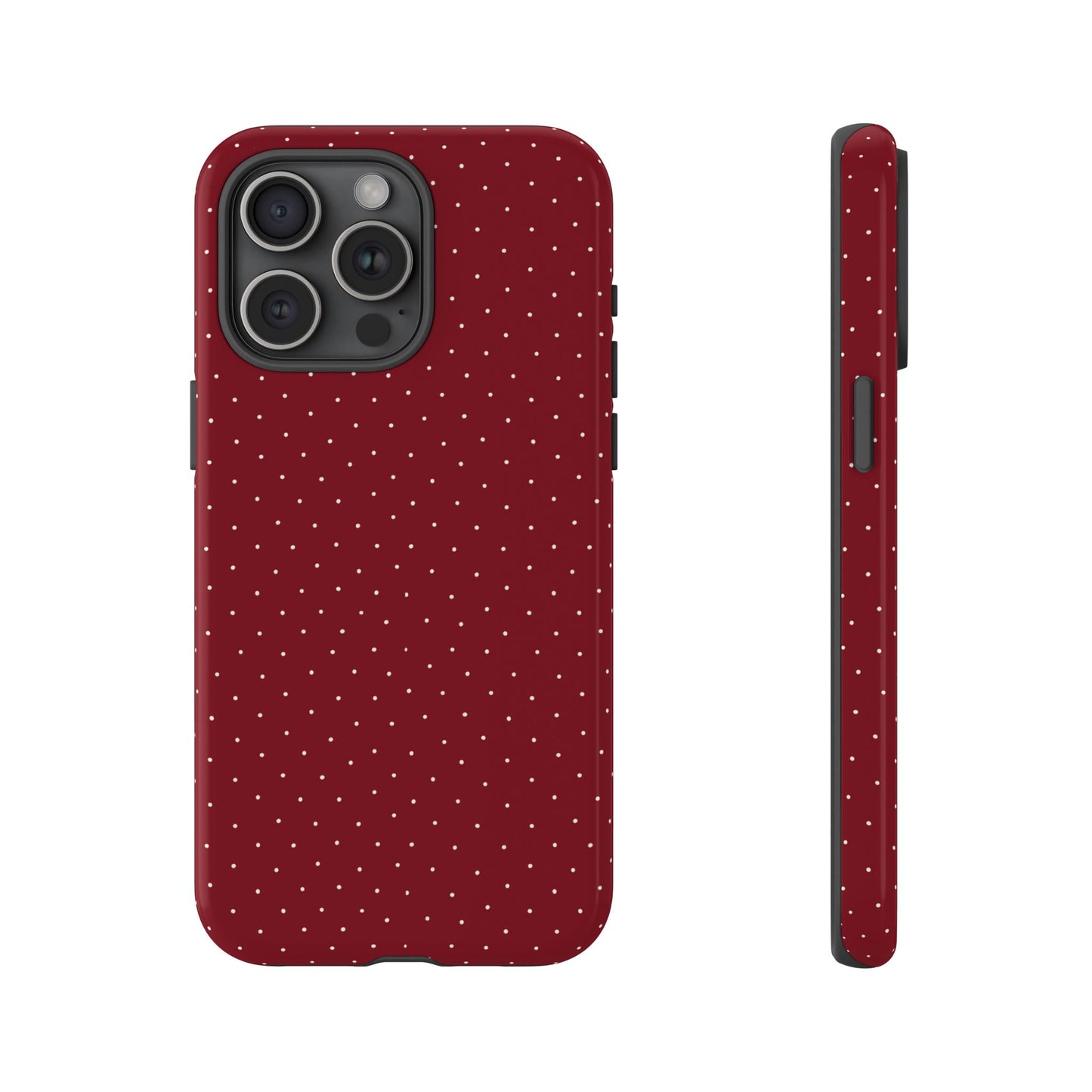 Burgundy  & White Dots Case - JGUS