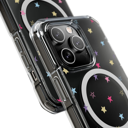 Star Pattern Clear Mag Safe Case, Magnetic Clear Impact Case