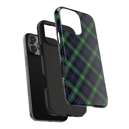 Jade Plaid Luxe Phone Case – Dual-Layer Protection for iPhone & Samsung