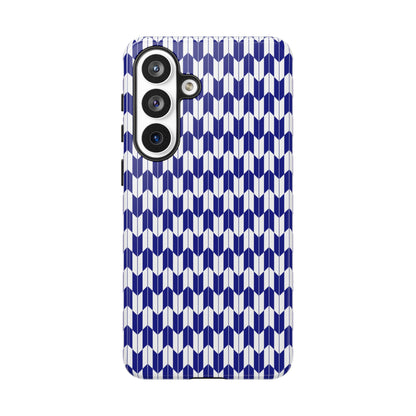 Navy Blue Geometric Phone Case for iPhone Samsung Pixel – Minimal Pattern Modern Aesthetic - JGUS
