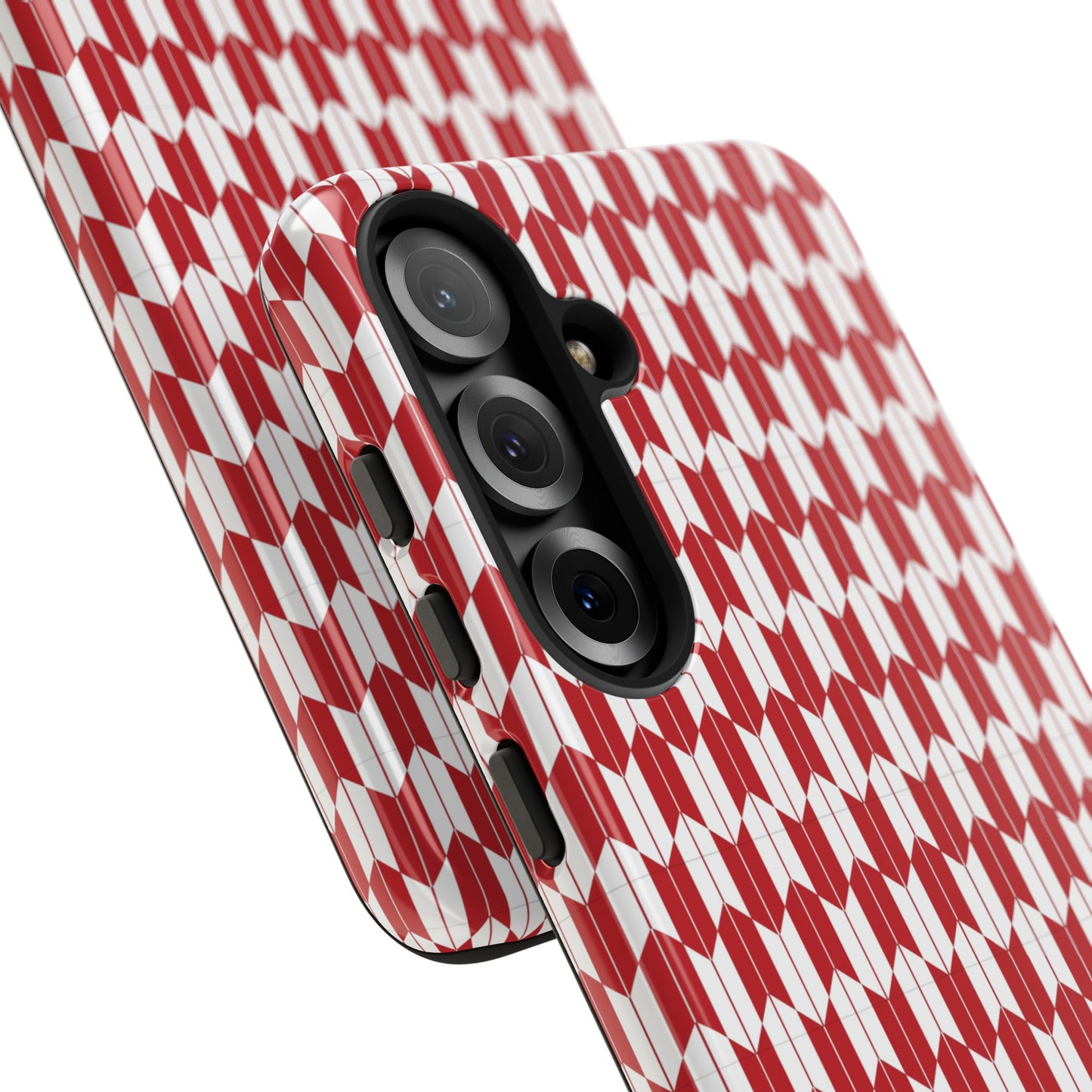 Red Geometric Phone Case for iPhone Samsung Pixel – Bold Pattern Aesthetic Modern Design - JGUS