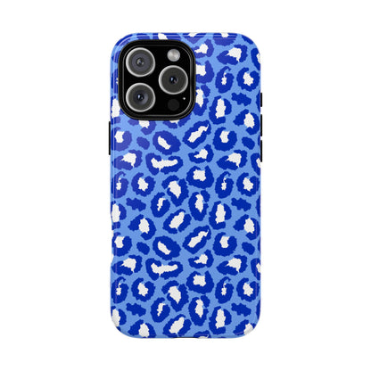 Leopard Vibes - Blue Edition Phone Case for iPhone & Samsung - Stylish & Durable Animal Print Case - JGUS