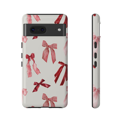 Burgundy Chic Bow Design Phone Case - JGUS