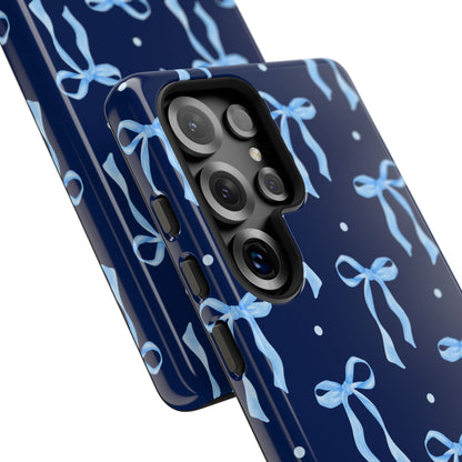 Bows & Blues Phone Case – Aesthetic Ribbon Print | Fits iPhone & Samsung - JGUS