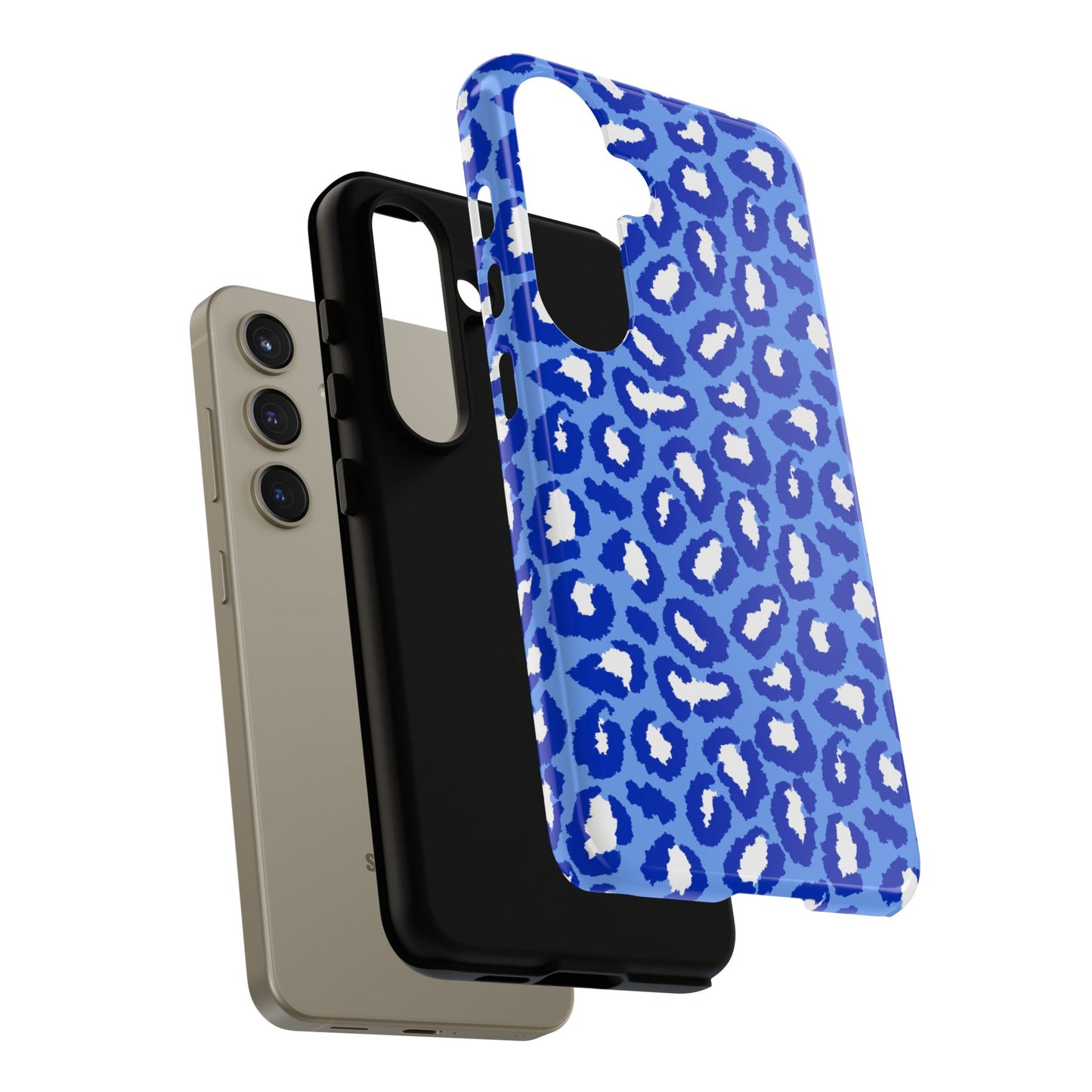 Leopard Vibes - Blue Edition Phone Case for iPhone & Samsung - Stylish & Durable Animal Print Case - JGUS