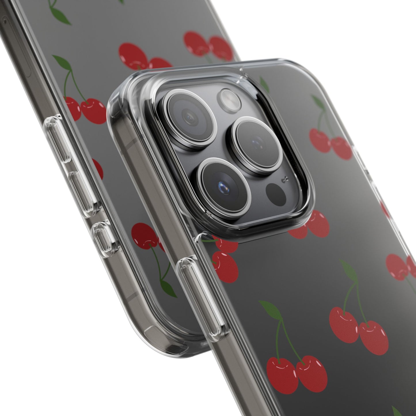 Random Cherry Pattern Clear Phone Case