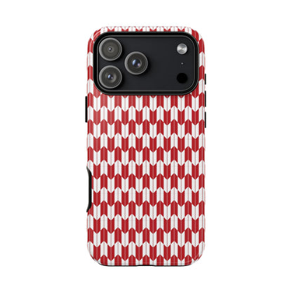 Red Geometric Phone Case for iPhone Samsung Pixel – Bold Pattern Aesthetic Modern Design - JGUS