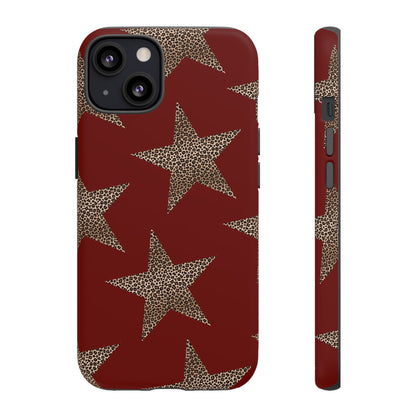 Leopard Star Luxe - Burgundy Edition | Aesthetic Coquette Phone Case for iPhone & Galaxy - JGUS