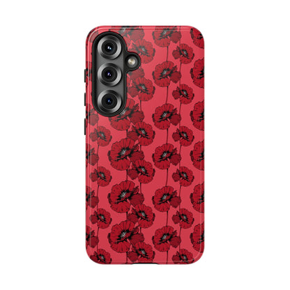 Red Poppy Phone Case for iPhone, Samsung & Google Pixel – Bold Floral Statement Aesthetic - JGUS