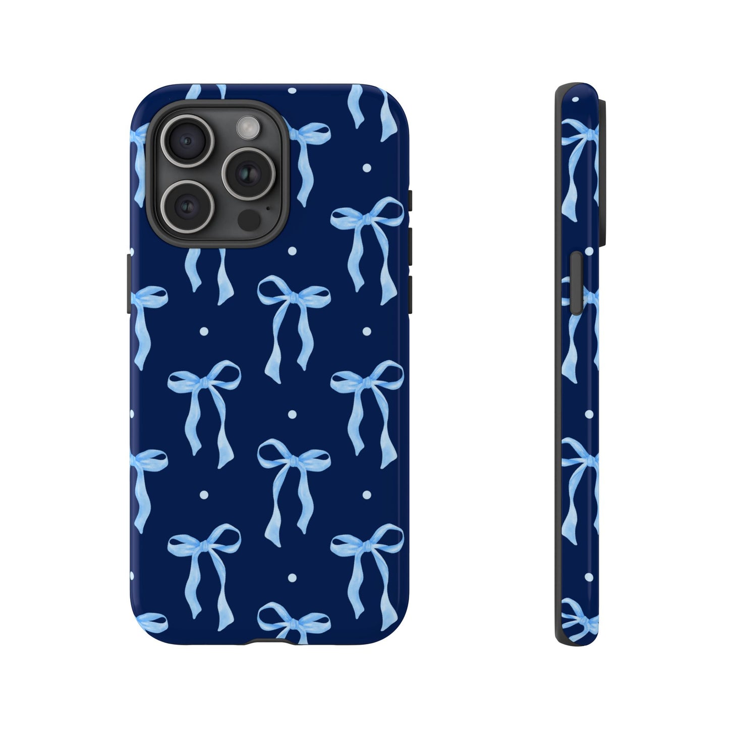 Bows & Blues Phone Case – Aesthetic Ribbon Print | Fits iPhone & Samsung - JGUS