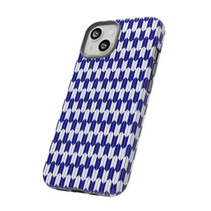 Navy Blue Geometric Phone Case for iPhone Samsung Pixel – Minimal Pattern Modern Aesthetic - JGUS